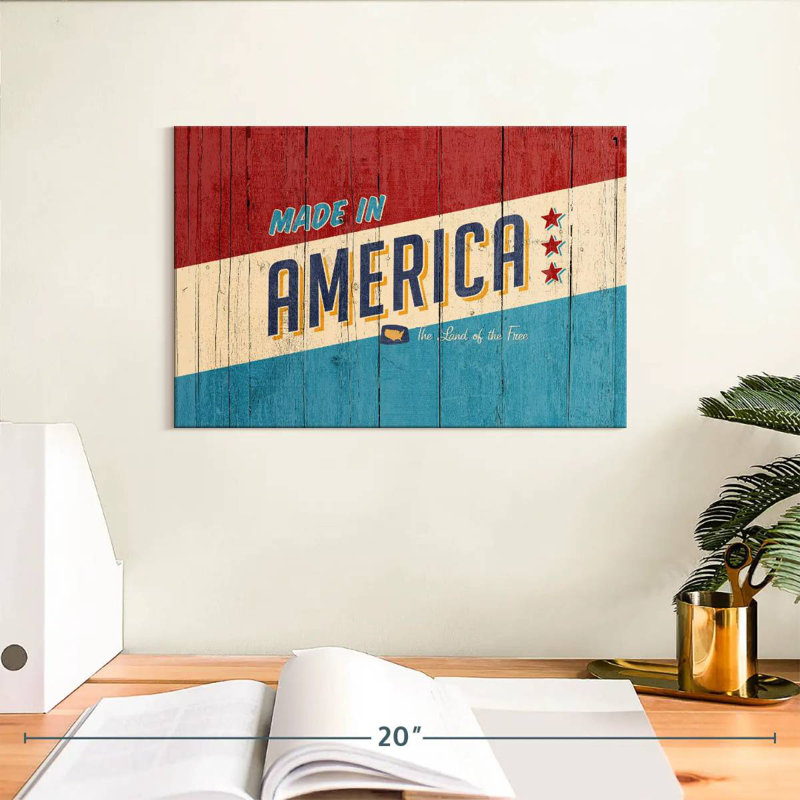 Lelar Made In America Typography, 8" H x 12" W