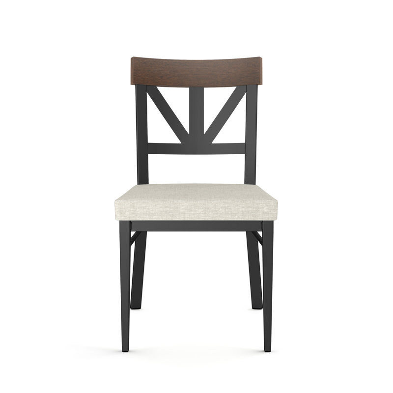 Chaise en métal massif, Vinyle beige clair