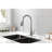 High Arc Brushed Nickel Sink Faucet With Pull Out Spray Head And Stain- Finish Kitchen In 360 Swivel Scale-2119974886