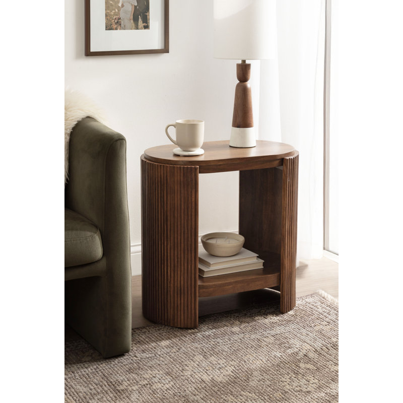 Table d'appoint Cakora, Bois brun foncé