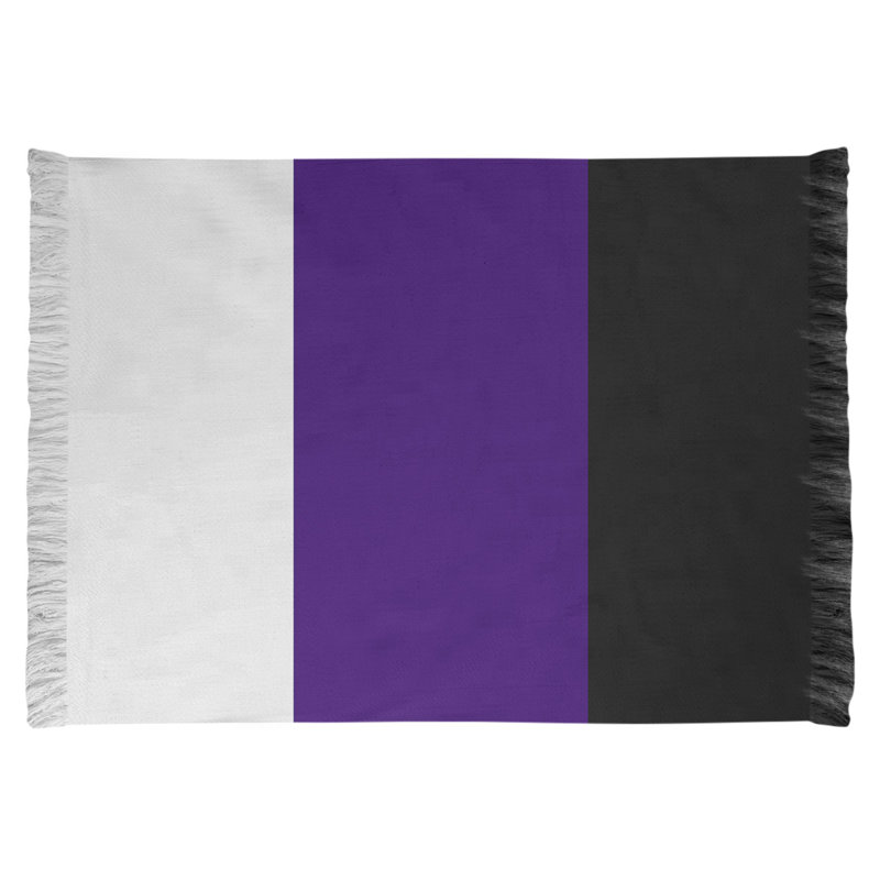 Tapis blanc rayé/mauve/noir zone noire Colorado, Oui