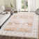 Modern Floral Machine Washable Rug for Living Room Stain Resistant Ultra Soft Low Pile Floor Cover Foldable Lightweight Non Slip Carpet for Bedroom, Dining Room