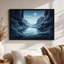 Tableau sur toile « Reflet de rivière dans un canyon au clair de lune »-538840924