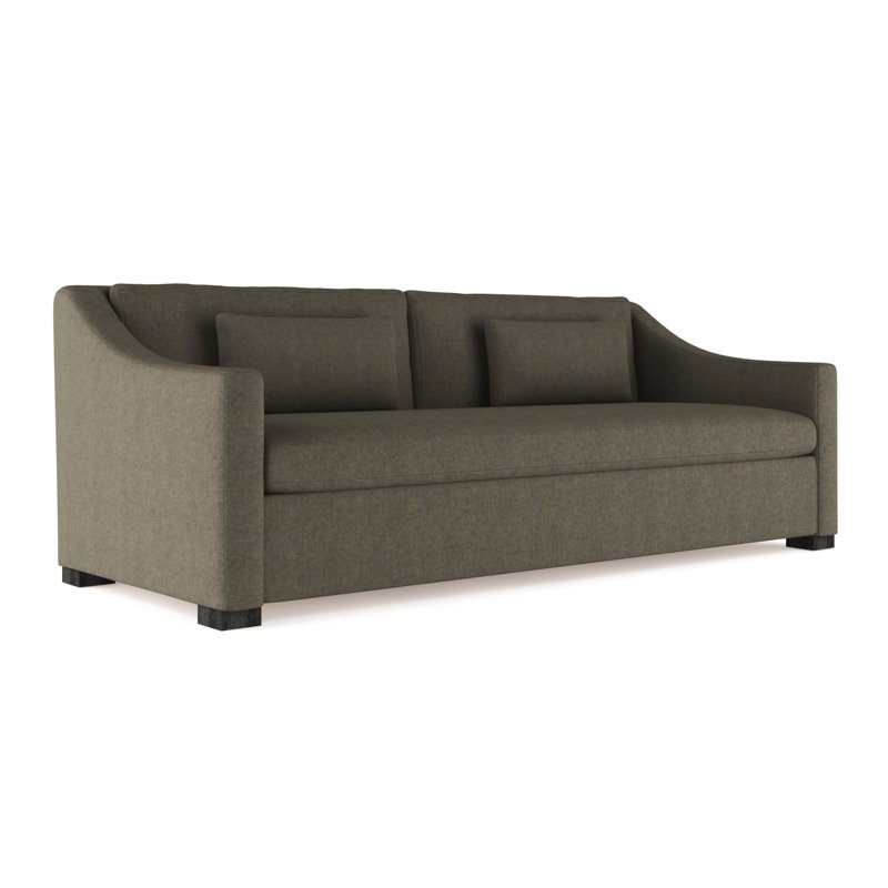 Canapé Crosby, H 32,5 po x l 84 po x P 43 po, Velours moelleux graphite, Patiné