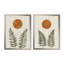 Art mural moderne orange et vert - formes modernes Mid-Century 2 pièces-539447295-799253407