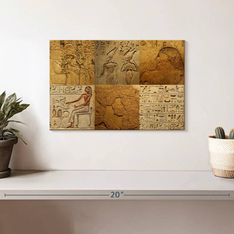 Keiri Egyptian Hieroglyph Collage, 8" H x 12" W