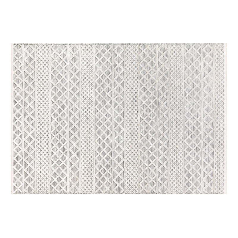 Tapis gris de haute qualité 2,6 x 4,9 pi | 100% polypropylène, hauteur de poils de 0,2 po | Tissé à la machine, 320 000 fils | Durable, facile à nettoyer, parfait pour le salon, la chambre à coucher et le bureau