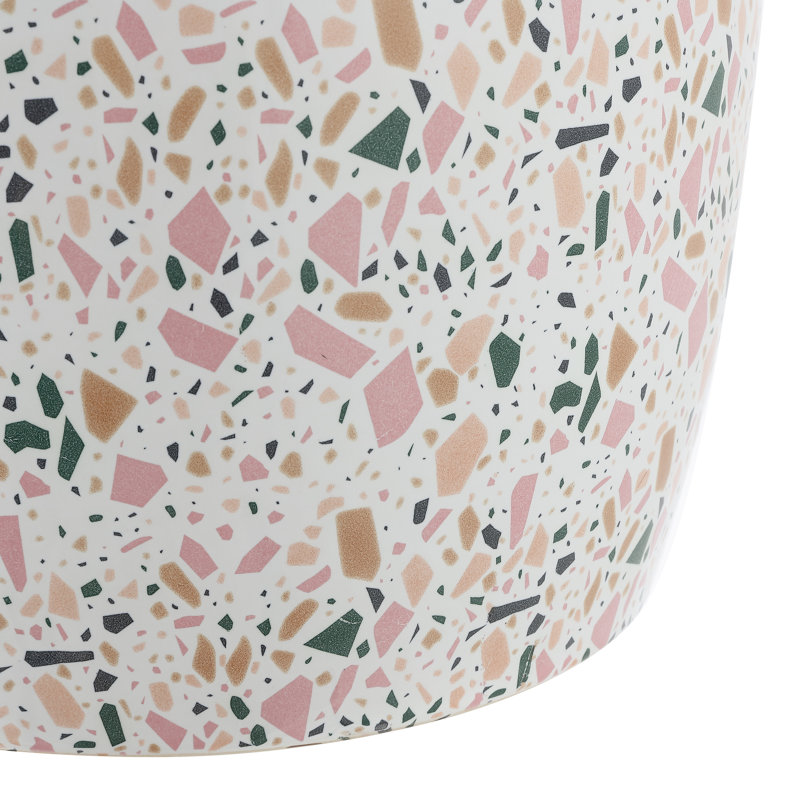 Tabouret de jardin en céramique à motif floral chinois et blanc 17,5 po Chiara, siège de patio intérieur / extérieur percé et table d'appoint