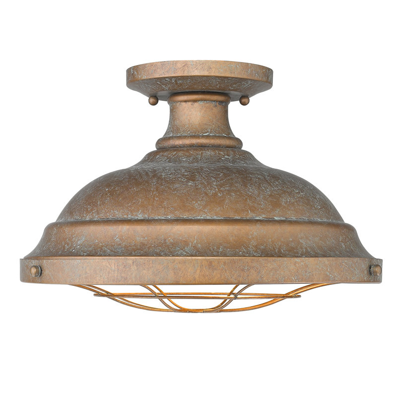 Skye Steel Semi Flush Mount, Copper Patina