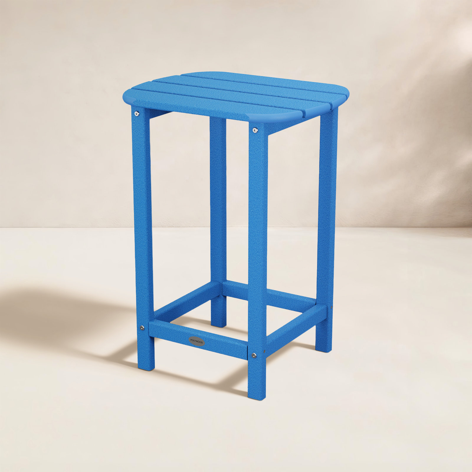 POLYWOOD® South Beach 19" Patio Side Table, Pacific Blue