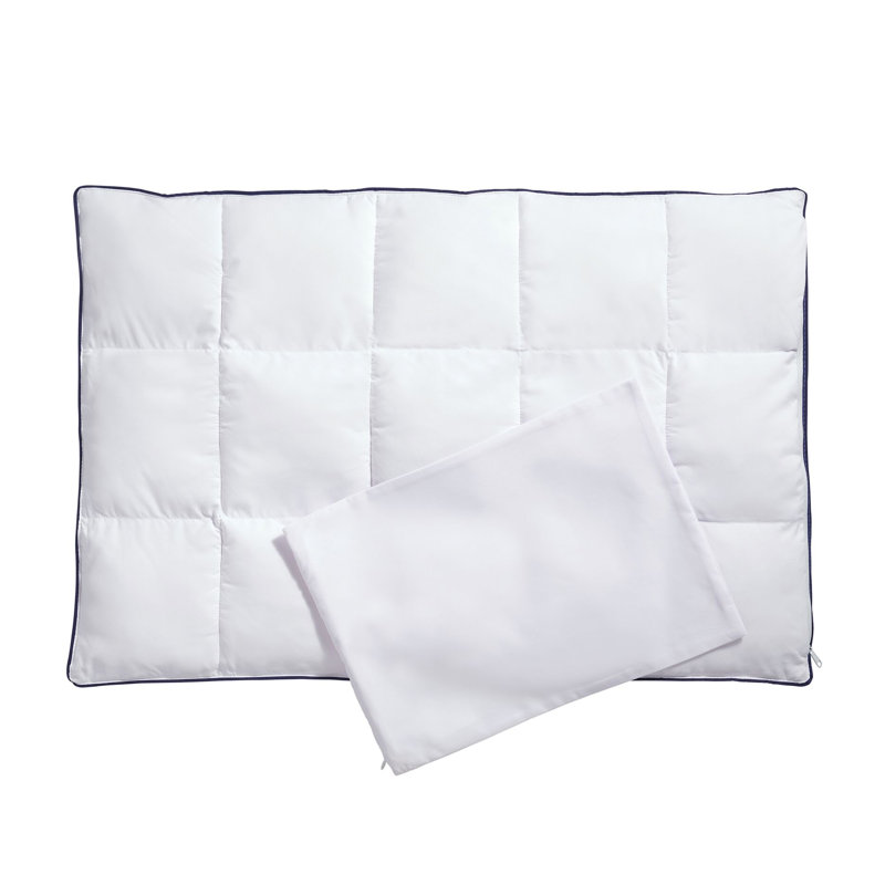 White Hypoallergenic Nylon Travel Pillow and Enhancer