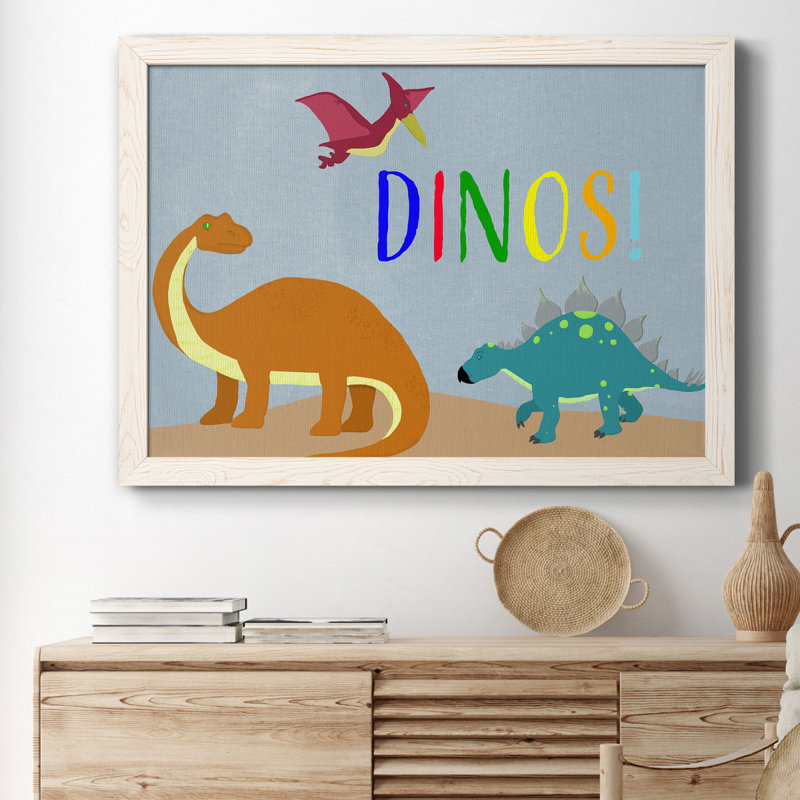 Dinos! - Cadre photo, impression sur toile, H 31,5 po x l 23,5 po x P 1,5 po, Blanc