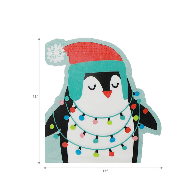 Ensemble de 12 serviettes de table 3 plis (pingouin) - ensemble de 6