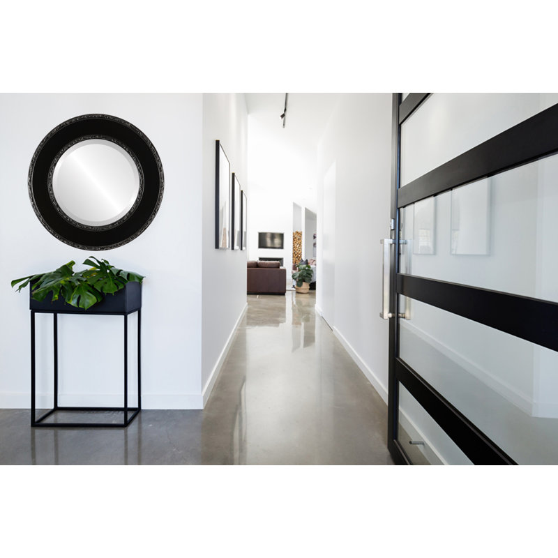 Miroir d'appoint Richas, Noir mat, 23 po x 23 po