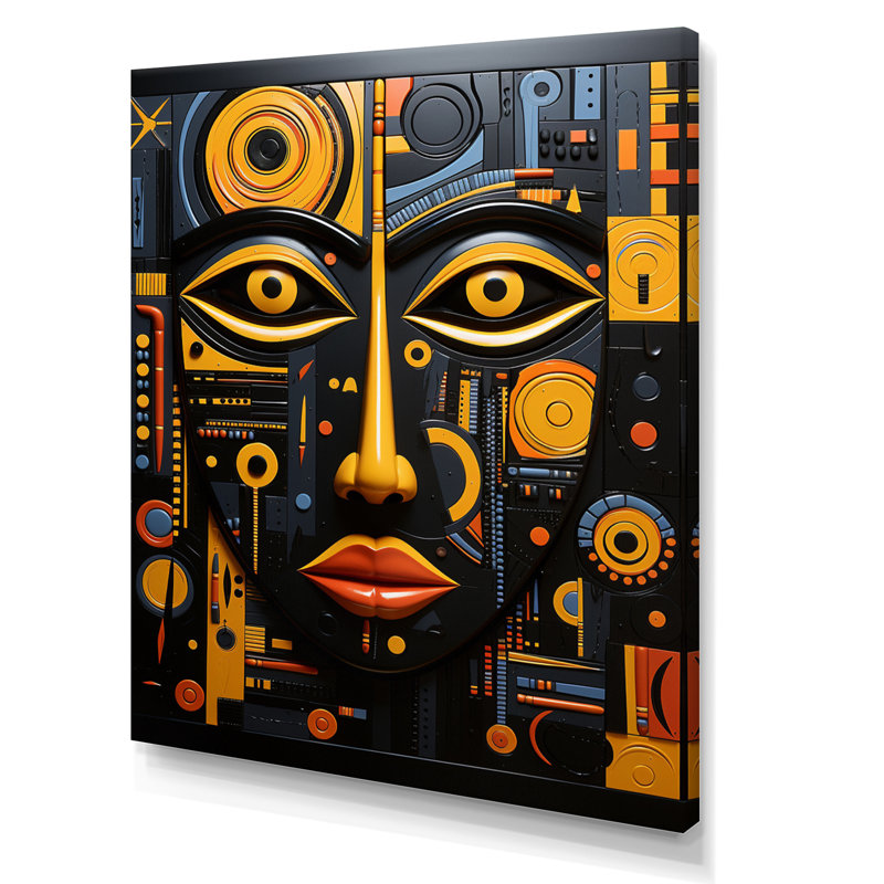 «Lashonne African Tribal Rhythms II», art africain sur toile, H 40 po x l 30 po, Toile tendue, Sans cadre