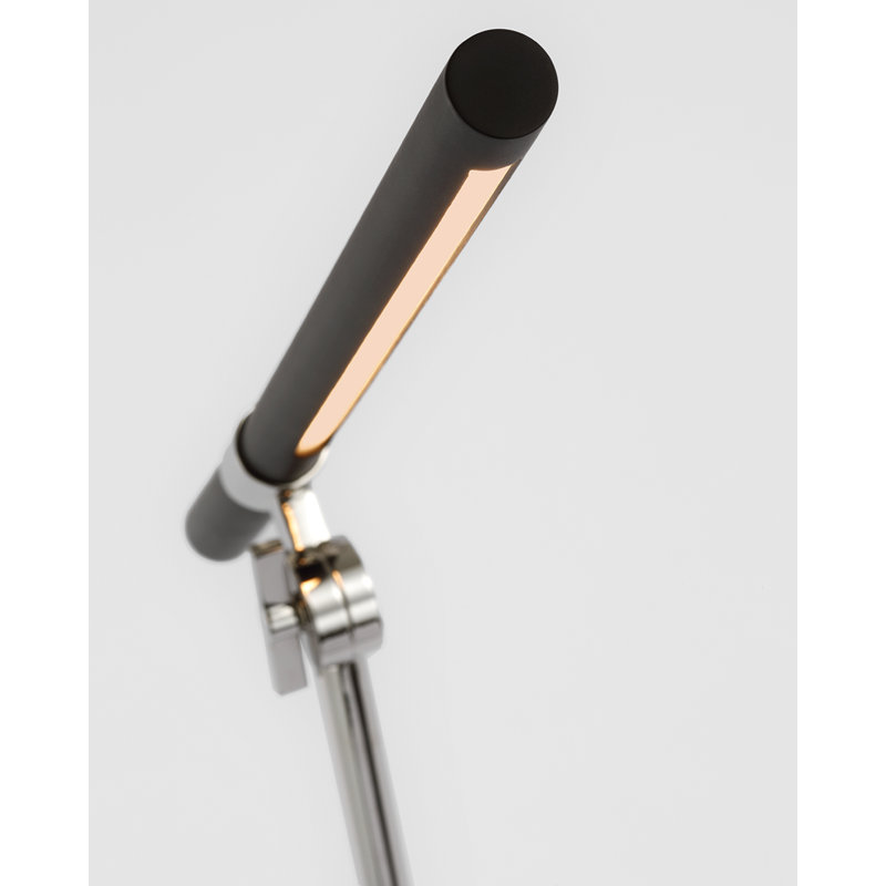 Heron LED Task Floor Lamp, Polished Nickel