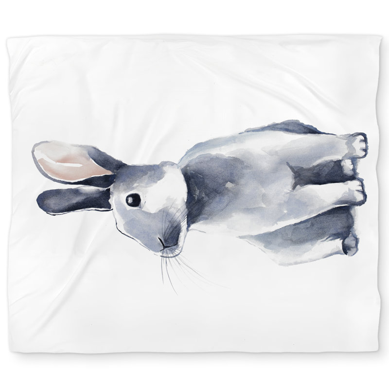 Gray curious rabbit - Livingroom Gray duvet cover for decor