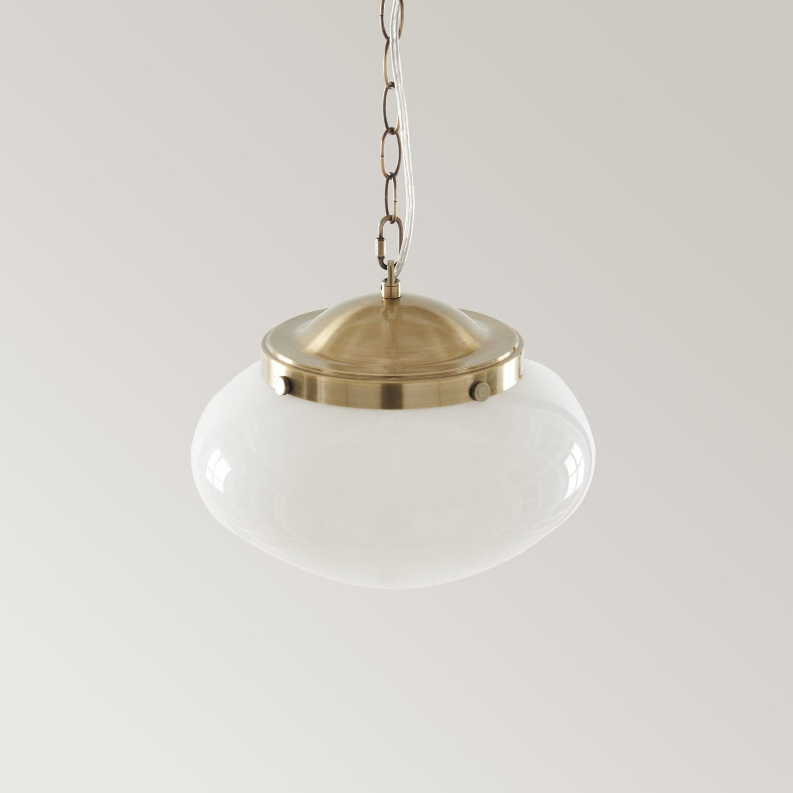 Single Light Iron Pendant, Brass