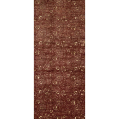 Wool Floral Area Rug in Rust