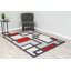 Tapis géométrique rouge / gris-2019411692