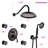 Modern Wall Mount Shower System with Rain Shower Head, Handheld Shower and Multi-Function Body Jets-92439723