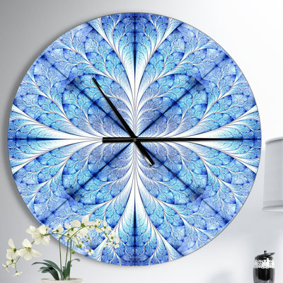 Motif symétrique bleu clair - horloge murale moderne