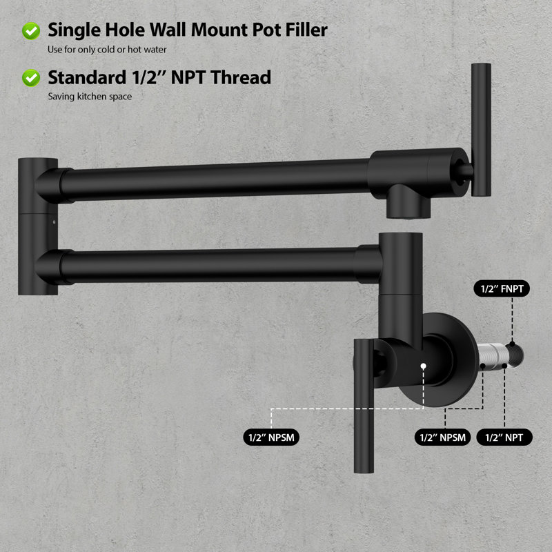 Logmey Kitchen Faucet Side Spray, Matte Black