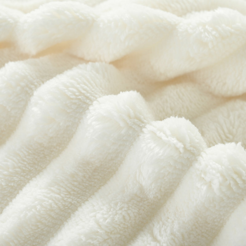 U_Style Corduroy Double Sofa Bed With 2 Pillows, White Polyester