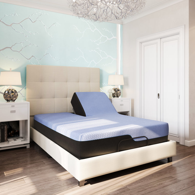 Matelas de 12 pouces avec pieds réglables - Mousse de cuivre et 2,5 gélules pour un confort accru