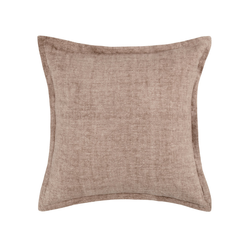 Amy Linen 22-Inch Square Throw Pillow, Penty Brown