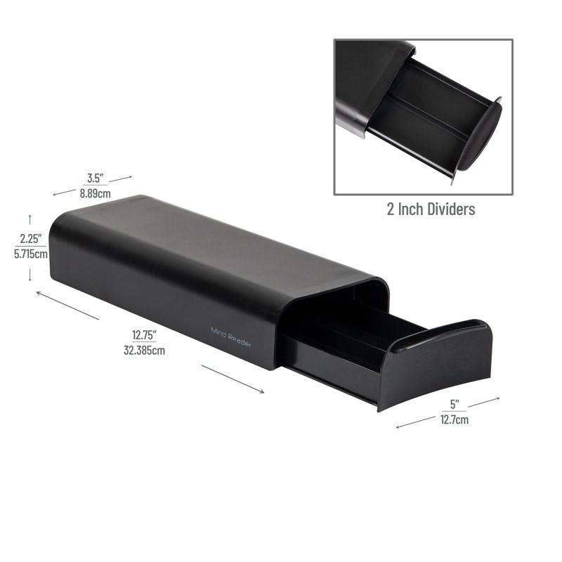 Compact Black Plastic Coffee Pod Drawer for 28 Capsules