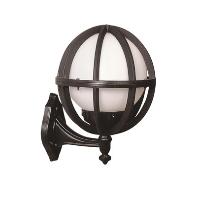 Modern Outdoor Wall Lamp, Black & White, 13.4 x 11.0 inches | Durable ABS Body with Polyethylene Cap | E27 Socket, Max 40W | IP65 Weatherproof, Stylish Industrial Design for Patios & Gardens