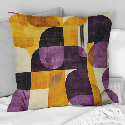 Coussin décoratif géométrique jaune et jaune rétro