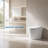Smart Toilet with Foot Sensor Flush, Instant Warm Wash & Dry, Heated Seat