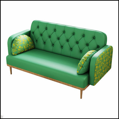 Canapé-lit rembourré avec motif tulipe et 2 coussins décoratifs, pour un siège élégant et confortable dans n'importe quelle pièce