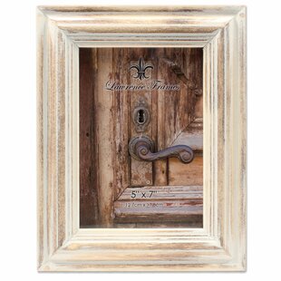 Whitewashed Natural Wood Carved Picture Frame, 4x6