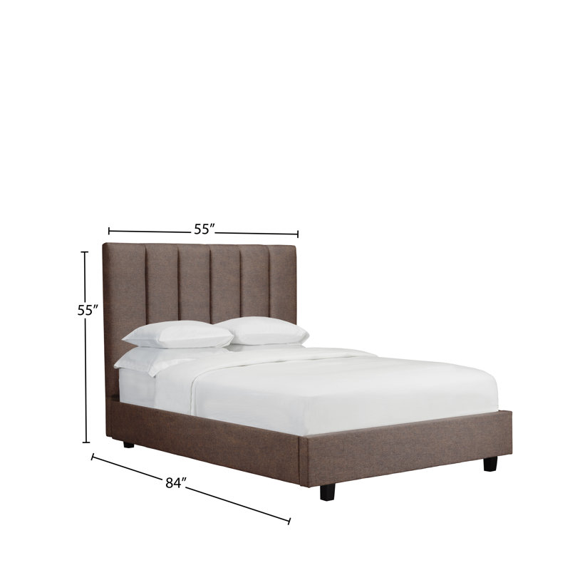 Lit plateforme revêtu Josephs, Double, Similicuir - caramel