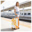 20-Inch Orange Polycarbonate Hard Shell Carry-On Spinner Suitcase