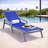 Outdoor Patio Reclining Chaise Lounge with Wheels, Powder-Coated Aluminum Frame and Breathable Sling Mesh, Adjustable Backrest for Poolside and Deck Use-124823768-124823772