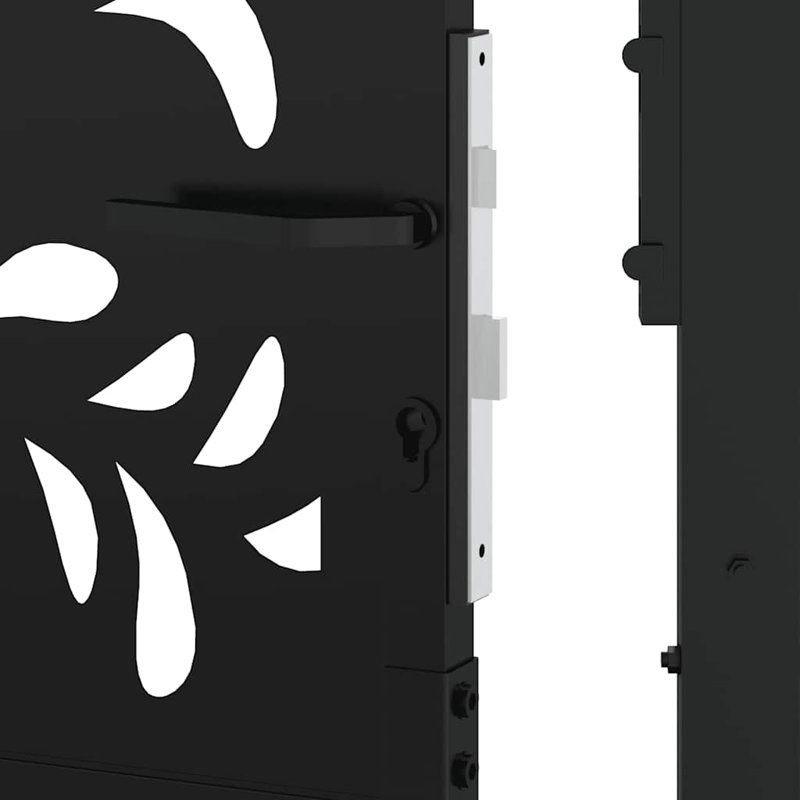 Barrière de jardin en acier vidaXL noir 105 x 205 cm, Noir, 39,4 po x 78,7 po