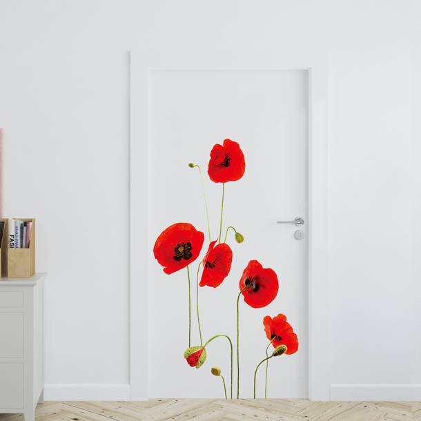 Ebern Designs Poppy Flowers Wall Decal & Reviews | Wayfair