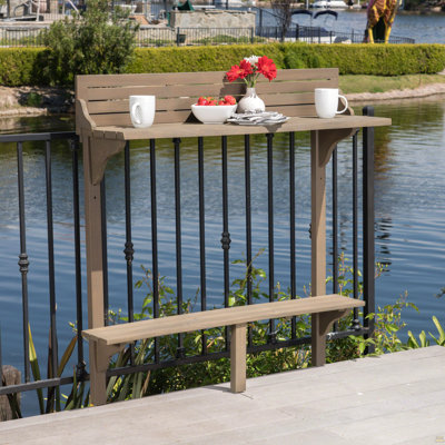 Outdoor Acacia Wood Balcony Bar Table
