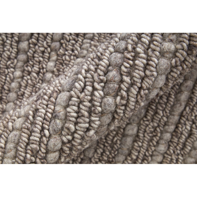 Herrick Hand Woven Wool Area Rug in Brown, Rectangle 5' x 8'