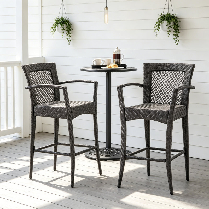Outdoor 46" Wicker Barstool