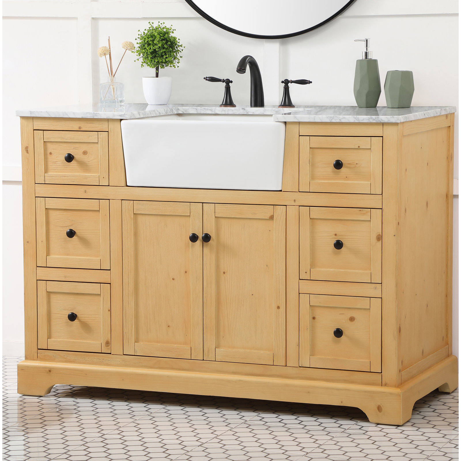 Pardue 48'' Single Bathroom Vanity, Natural Wood
