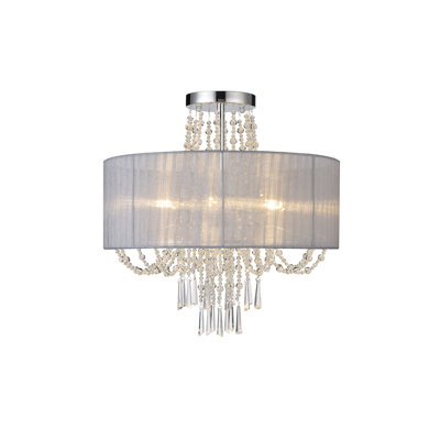 6 - Light Polished Chrome/Crystal Pendant