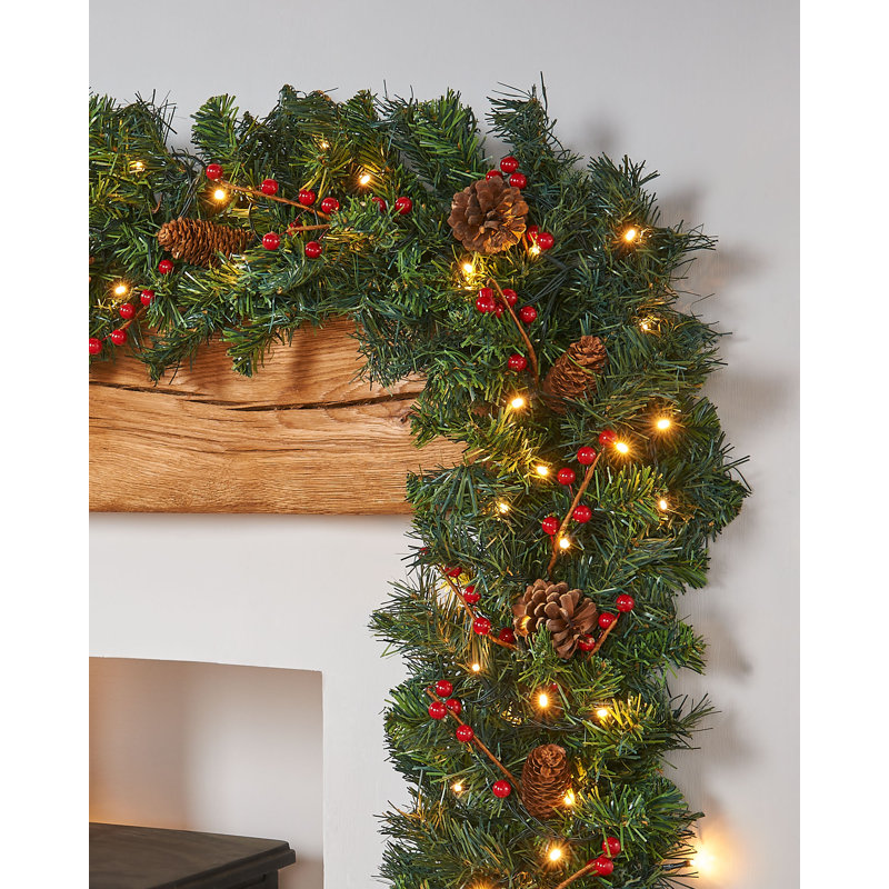 108cm Lighted Faux Garland with Lights