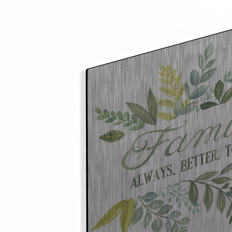 "Family Always Better Together" par Deb Strain, art mural en métal, 36 po x 36 po, H 12 po x l 12 po