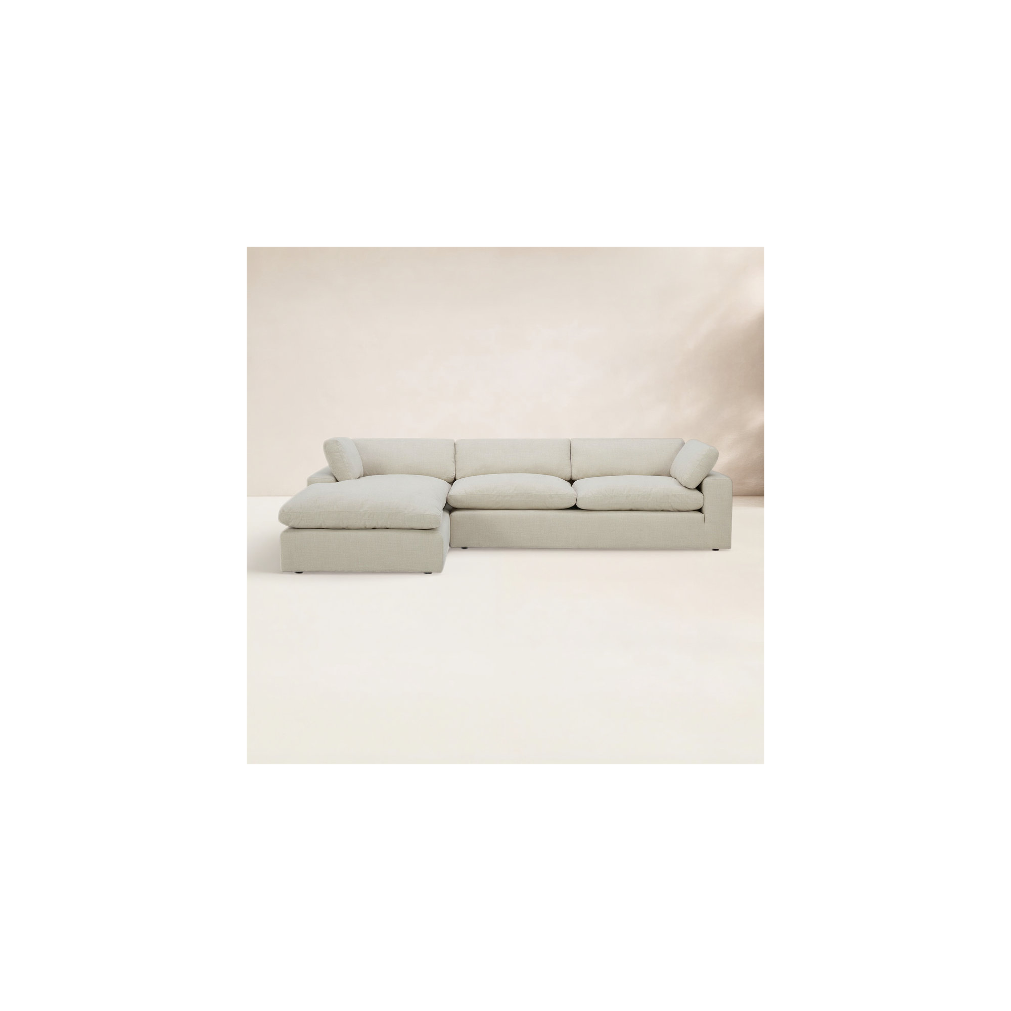 Asher 2 - Piece Upholstered Chaise Sectional, Left Hand Facing, Effie Linen Performance Linen