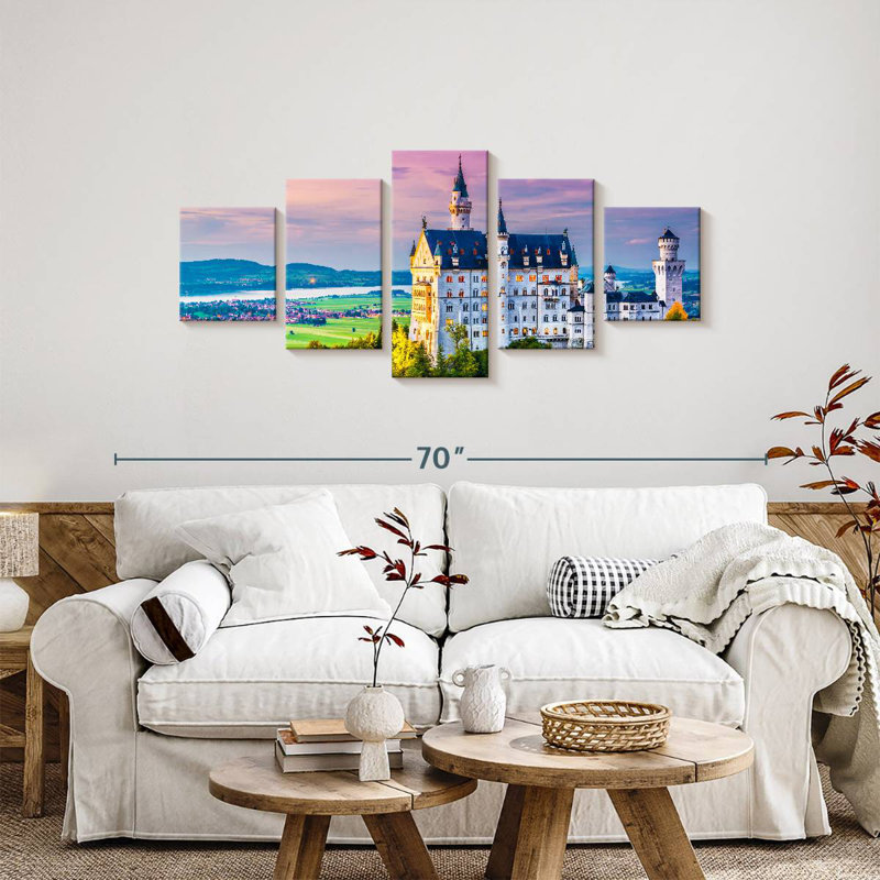 Paysage du château de Neuschwanstein, 24" H x 55" W